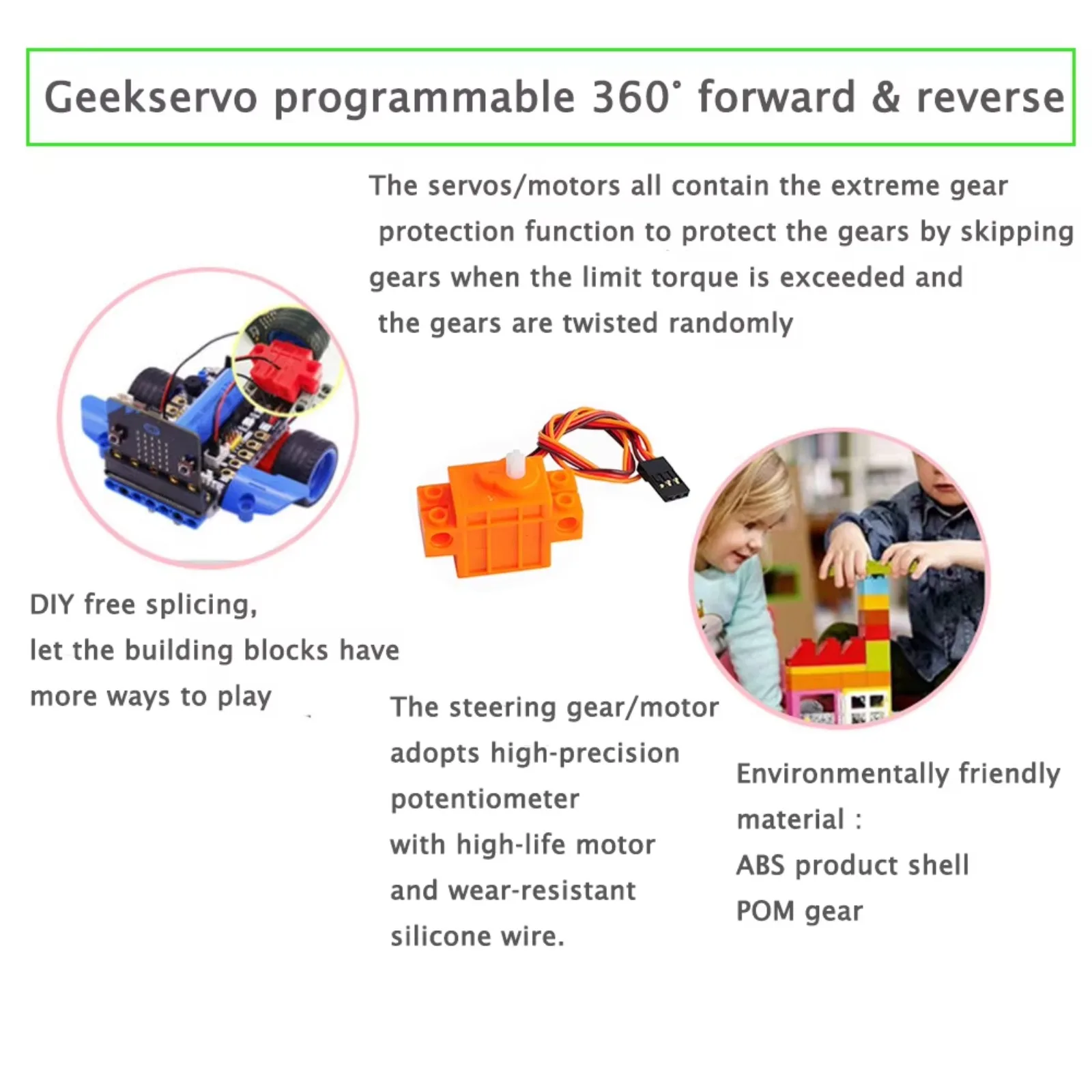 Microbit Robot - 4 unidades de Geekservo, servomotor com