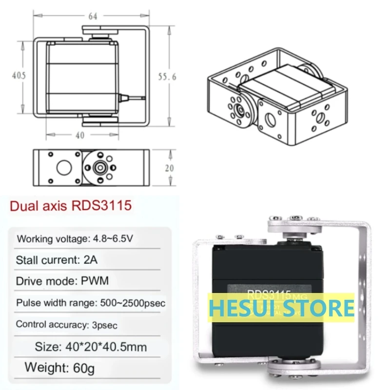 RDS3115 15kg Metal Gear Digita - Servo Pan Tilt avaliação e preço