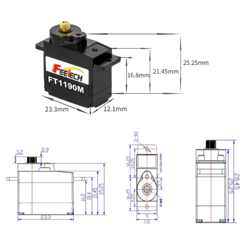 FEETECH FT1190M 4.8-6v 3.5kg S - Servo Kit avaliação e preço